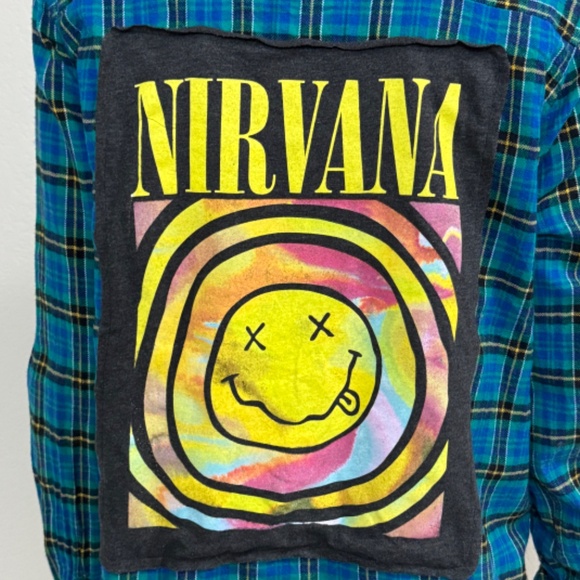 Nirvana Upcycled Plaid Schacket - Picture 2 of 7